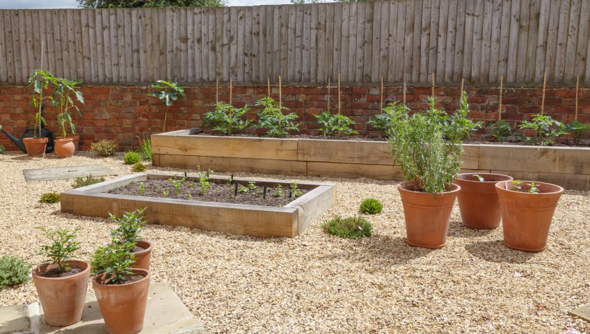 Garden designed with sleepers