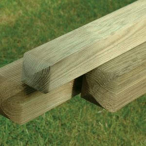 Planed & Ribbed Pine Posts - 4-Way rounded top