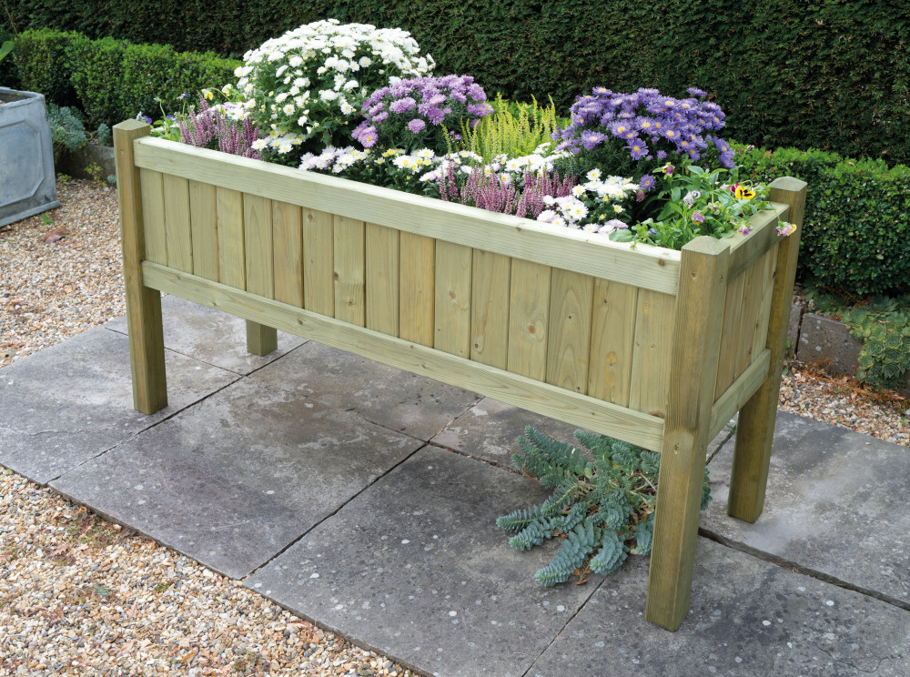 KDM Raised Rectangular Wooden Planter