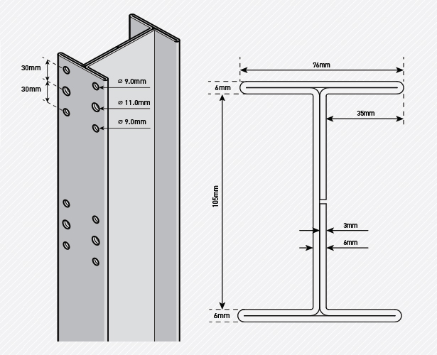 DuraPost Heavy Duty Galvanised Post Diagram