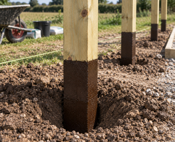 Walther Strong HD Timber Coating on post