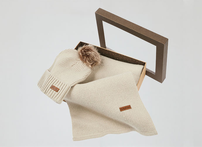 Baltic Hat and Scarf Set Sand